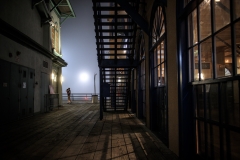 Stairs. Shadows. Fog.